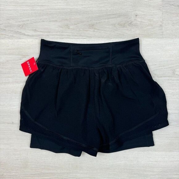 Spanx Get Moving Shorts Womens Small Black 2 in 1 50197R NEW - Picture 3 of 4